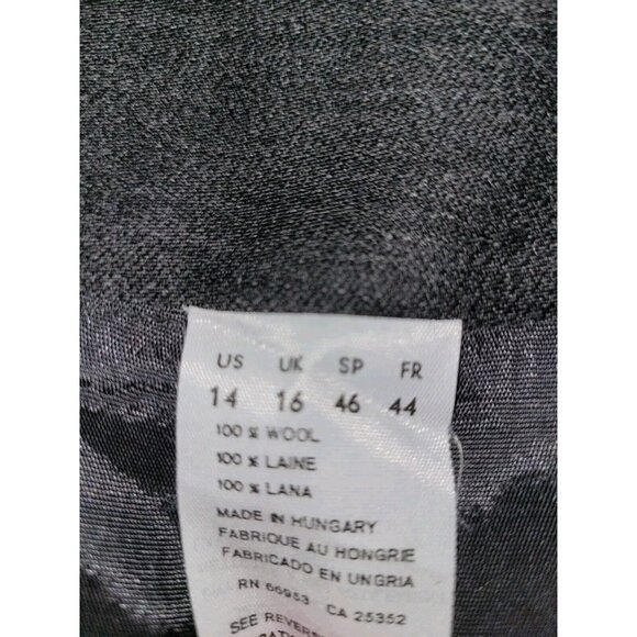 Vintage 100% Wool Wrap Pencil Skirt Sz 14 Modest Gray Preppy Theo Miles EUC - Picture 3 of 8